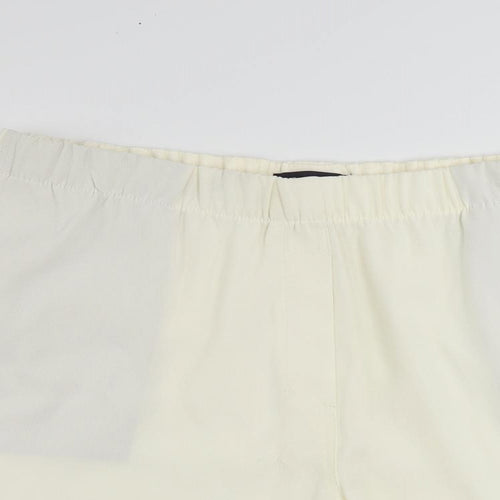 Marks and Spencer Womens Ivory Polyester Basic Shorts Size 16 L6 in Regular - Elastic Waist