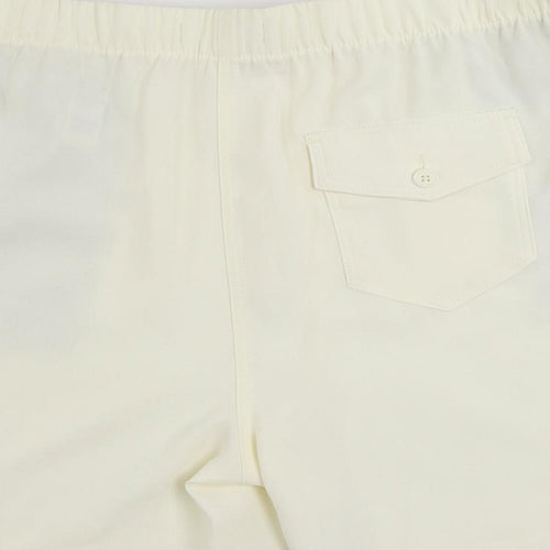 Marks and Spencer Womens Ivory Polyester Basic Shorts Size 16 L6 in Regular - Elastic Waist