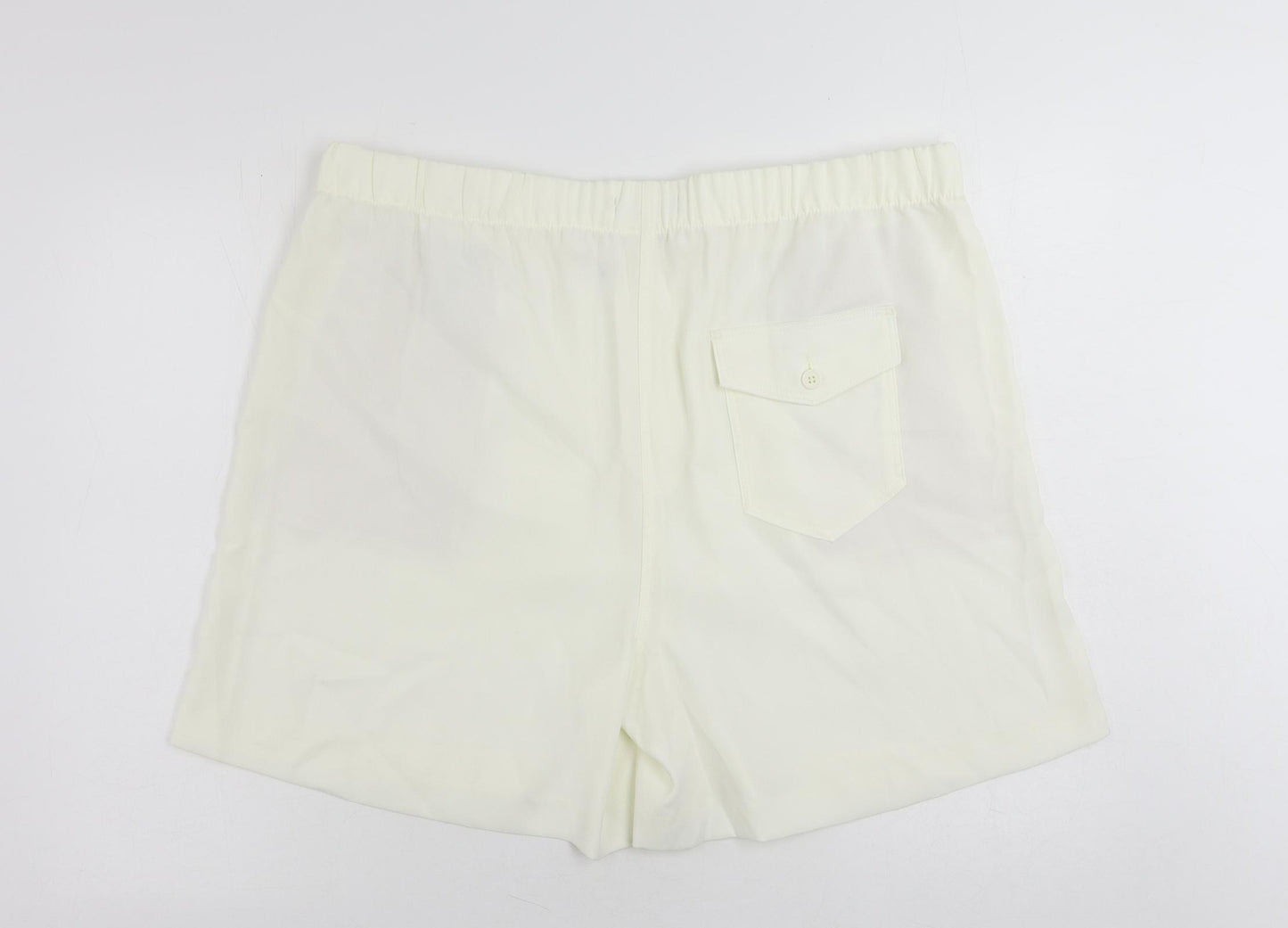 Marks and Spencer Womens Ivory Polyester Basic Shorts Size 20 L6 in Regular - Pockets