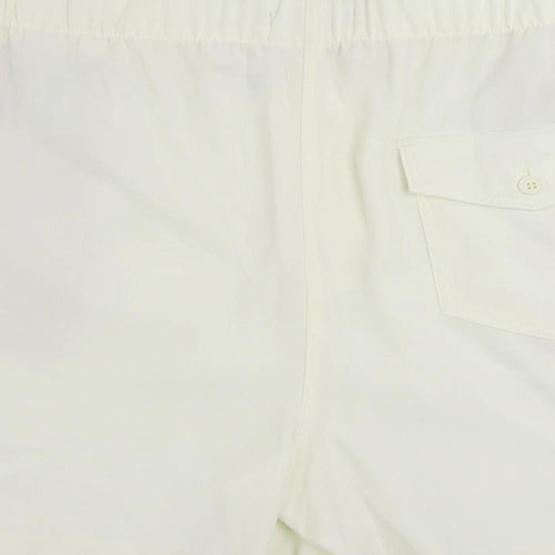 Marks and Spencer Womens Ivory Polyester Basic Shorts Size 20 L6 in Regular - Pockets