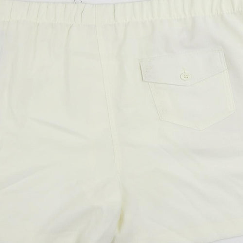 Marks and Spencer Womens Ivory Polyester Basic Shorts Size 18 L6 in Regular - Elastic Waist
