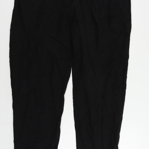 Marks and Spencer Womens Black Lyocell Jegging Trousers Size 20 L27 in Regular Drawstring - Adjustable Waist