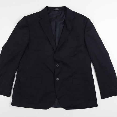 Marks and Spencer Mens Blue Polyester Jacket Suit Jacket Size 46 Regular