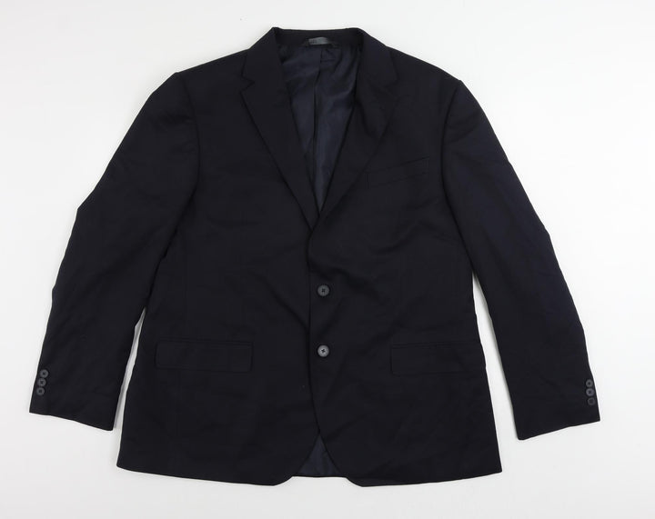 Marks and Spencer Mens Blue Polyester Jacket Suit Jacket Size 46 Regular