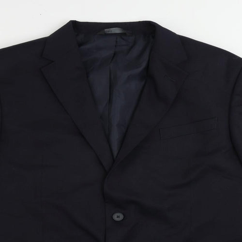 Marks and Spencer Mens Blue Polyester Jacket Suit Jacket Size 46 Regular