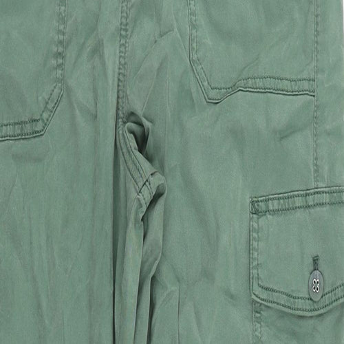 Marks and Spencer Womens Green Lyocell Cargo Trousers Size 10 L28 in Regular Zip