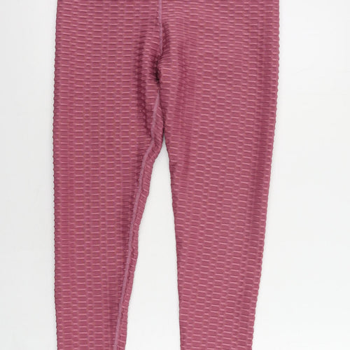 In the Style Womens Purple Polyester Compression Leggings Size 12 L28 in Regular - Elastic Waist