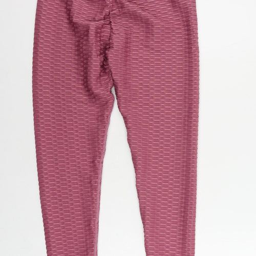 In the Style Womens Purple Polyester Compression Leggings Size 12 L28 in Regular - Elastic Waist