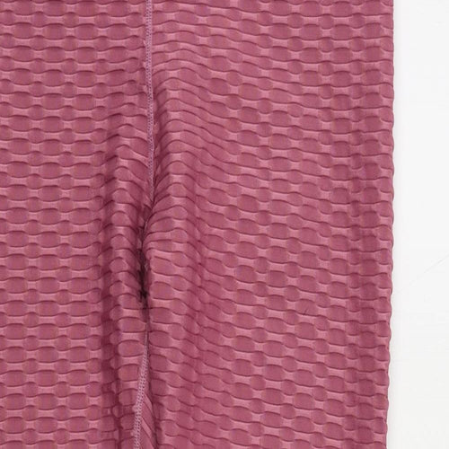 In the Style Womens Purple Polyester Compression Leggings Size 12 L28 in Regular - Elastic Waist