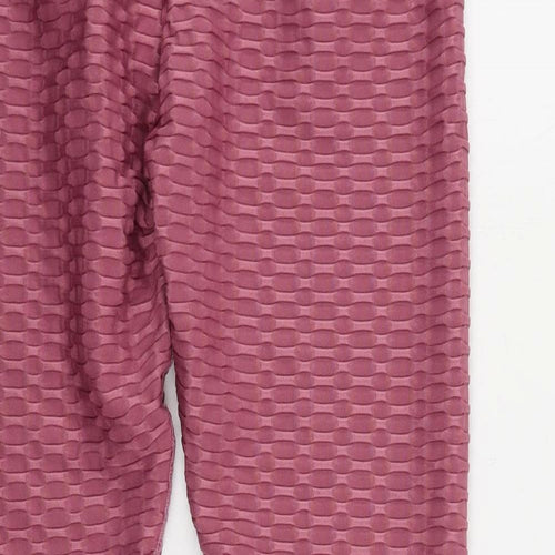 In the Style Womens Purple Polyester Compression Leggings Size 12 L28 in Regular - Elastic Waist