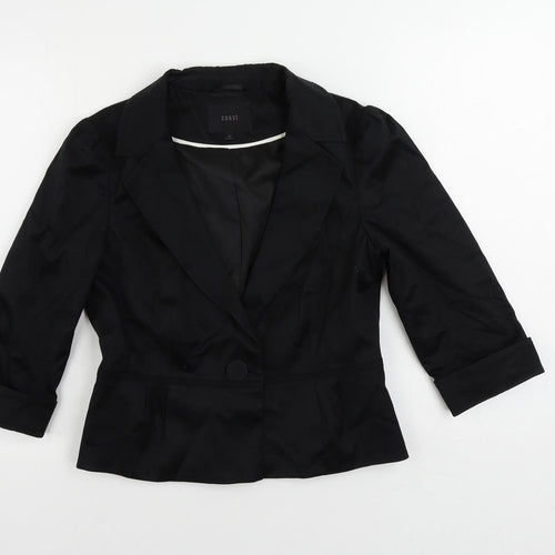Coast Womens Black Jacket Blazer Size 12 Button