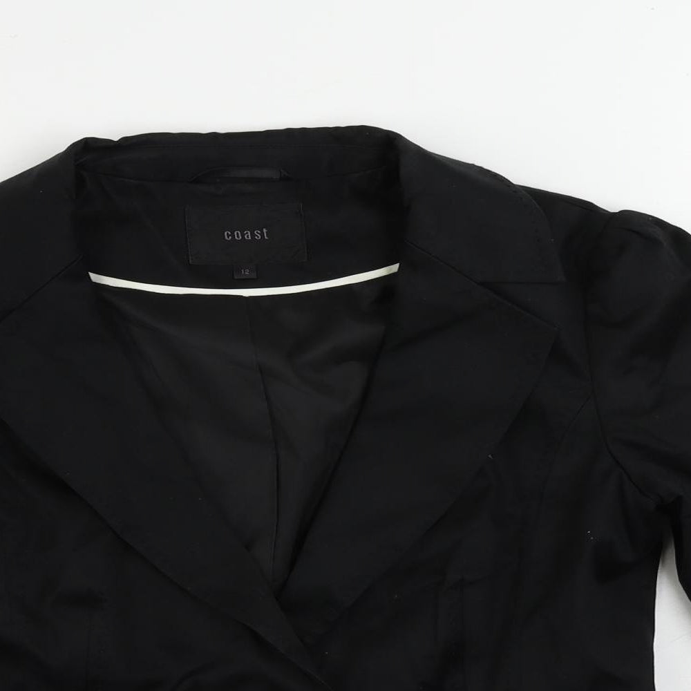 Coast Womens Black Jacket Blazer Size 12 Button