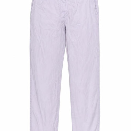 Marks and Spencer Womens Purple Cotton Trousers Size 8 L29 in Regular Zip
