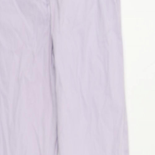 Marks and Spencer Womens Purple Cotton Trousers Size 8 L29 in Regular Zip