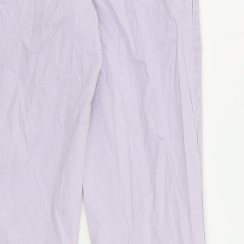 Marks and Spencer Womens Purple Cotton Trousers Size 8 L29 in Regular Zip