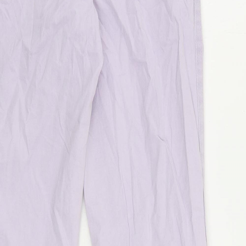 Marks and Spencer Womens Purple Cotton Trousers Size 8 L29 in Regular Zip