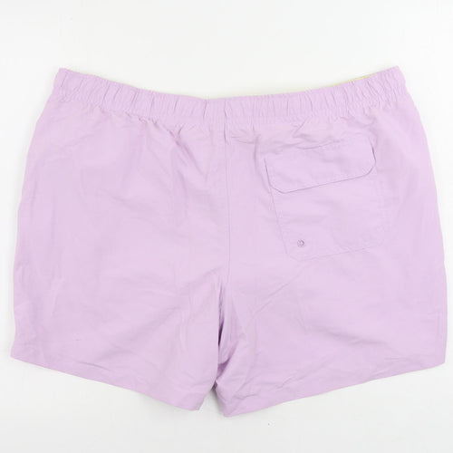 Marks and Spencer Mens Purple Polyester Bermuda Shorts Size 2XL L6 in Regular Drawstring - Swim Shorts