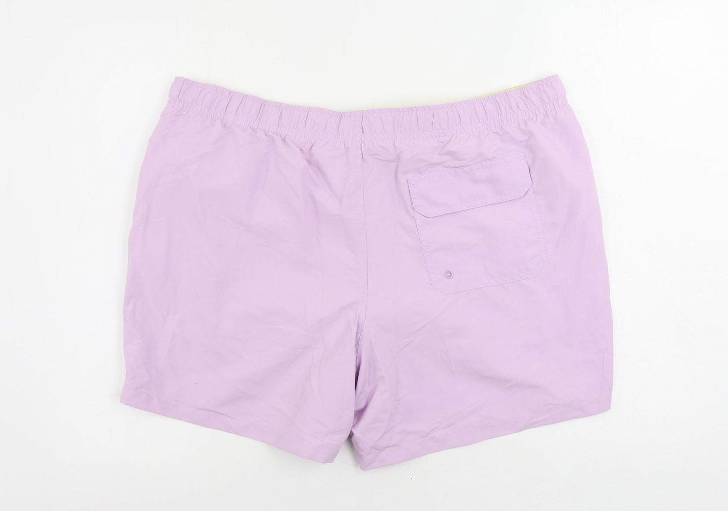 Marks and Spencer Mens Purple Polyester Bermuda Shorts Size 2XL L6 in Regular Drawstring - Swim Shorts