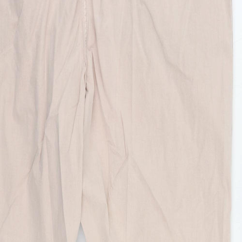 Marks and Spencer Womens Pink Cotton Chino Trousers Size 20 L27 in Regular Zip
