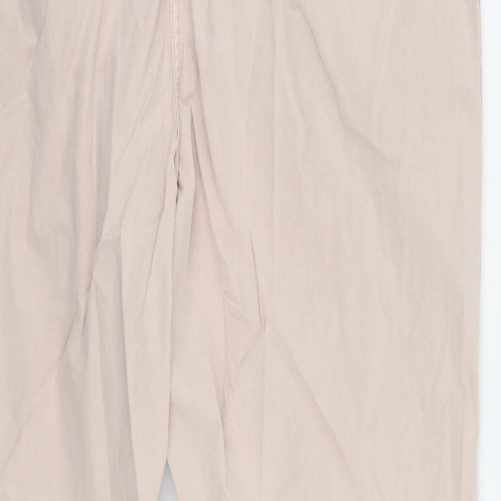Marks and Spencer Womens Pink Cotton Chino Trousers Size 20 L27 in Regular Zip