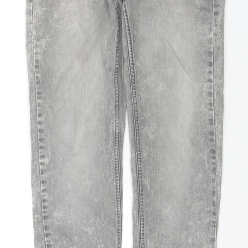 Burton Mens Grey Cotton Skinny Jeans Size 30 in L30 in Regular Zip