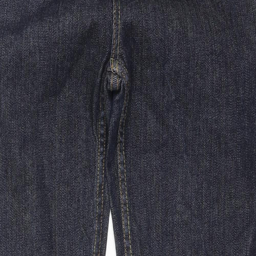 Denim & Co. Womens Blue Cotton Straight Jeans Size 14 L31 in Regular Zip