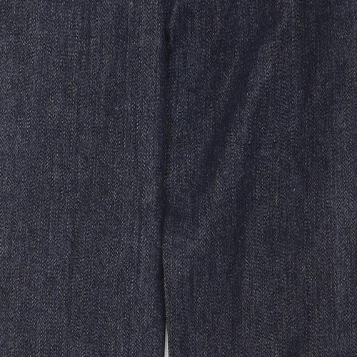 Denim & Co. Womens Blue Cotton Straight Jeans Size 14 L31 in Regular Zip