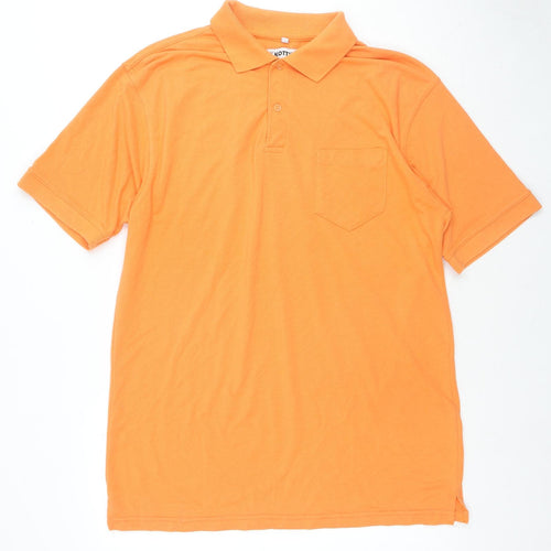 Kotting Mens Orange Polyester Polo Size 2XL Collared Pullover