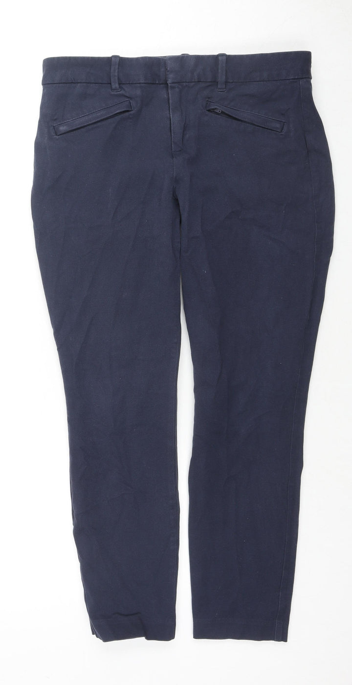 Gap Womens Blue Cotton Trousers Size 8 L24 in Regular Zip
