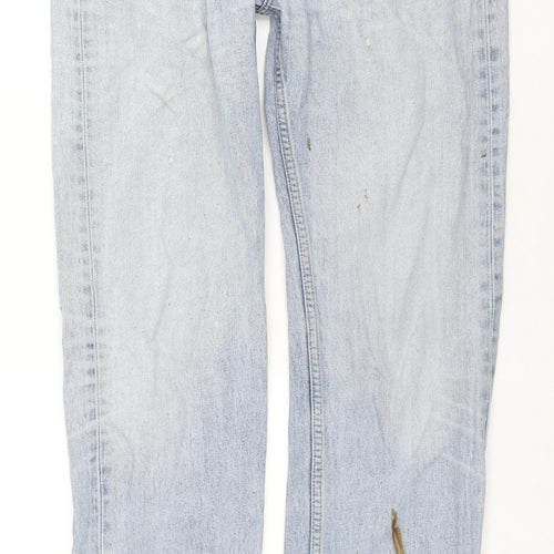 Levi's Mens Blue Cotton Straight Jeans Size 34 in L34 in Regular Zip