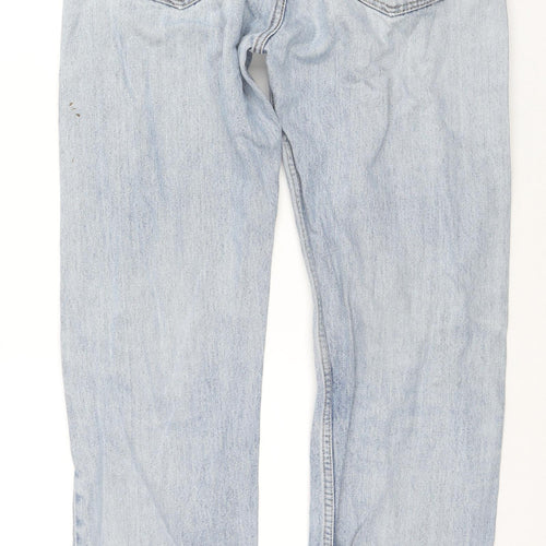 Levi's Mens Blue Cotton Straight Jeans Size 34 in L34 in Regular Zip