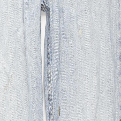 Levi's Mens Blue Cotton Straight Jeans Size 34 in L34 in Regular Zip