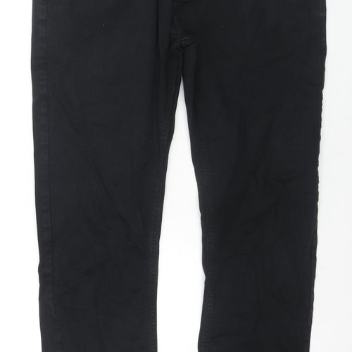 Marks and Spencer Womens Black Cotton Straight Jeans Size 36 in L31 in Regular Zip