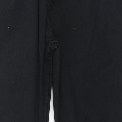 Marks and Spencer Womens Black Cotton Straight Jeans Size 36 in L31 in Regular Zip