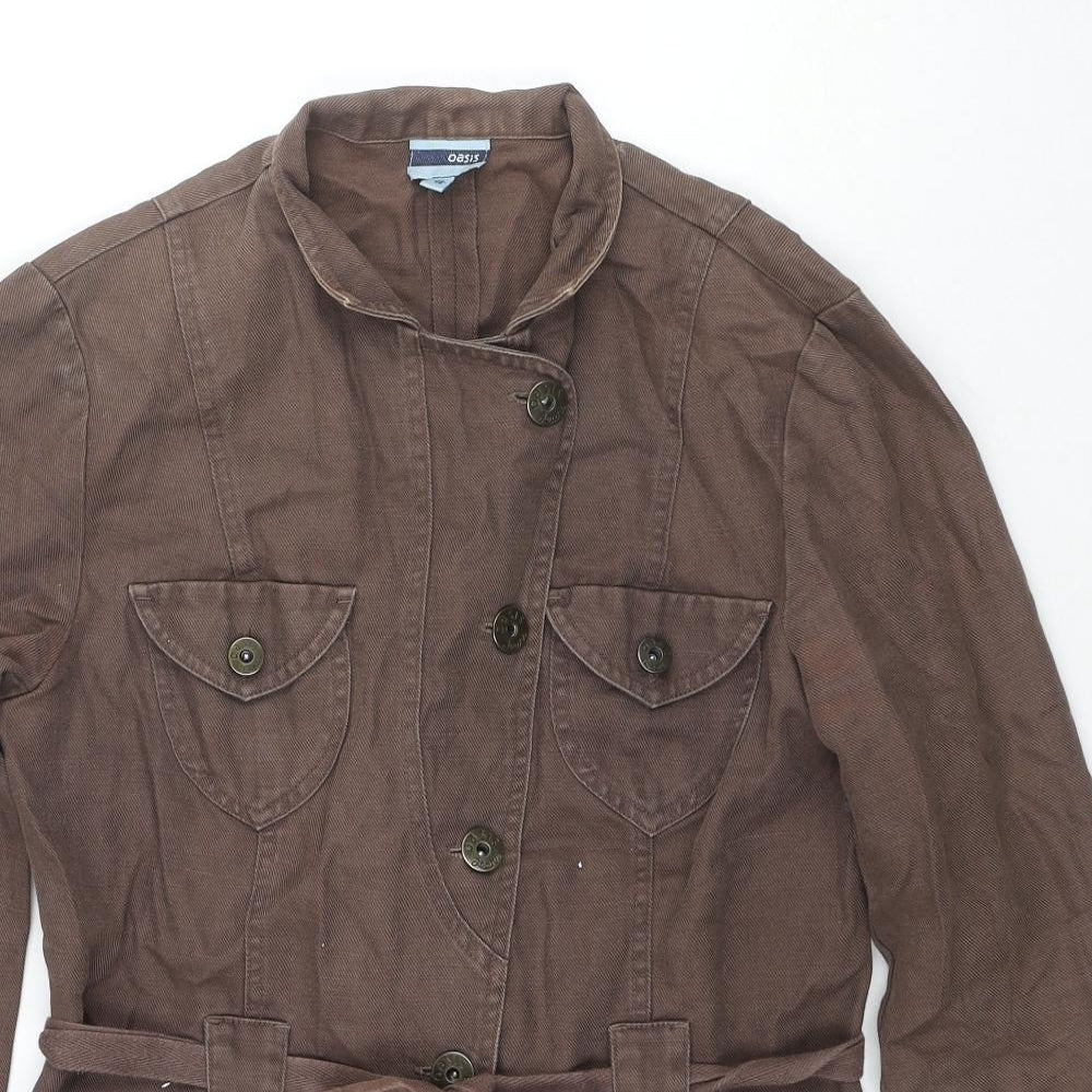 Oasis Womens Brown Jacket Size 10 Button