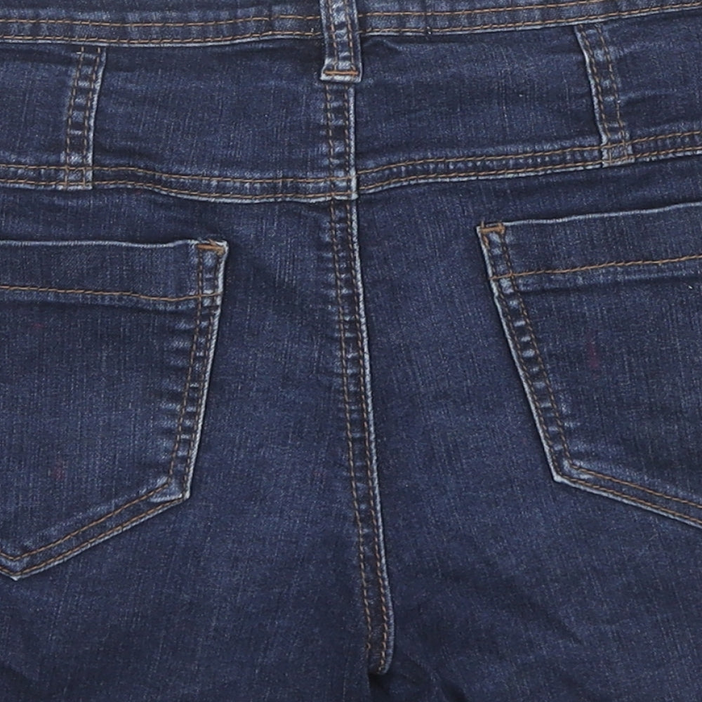Red Herring Womens Blue Cotton Hot Pants Shorts Size 10 L3 in Regular Zip