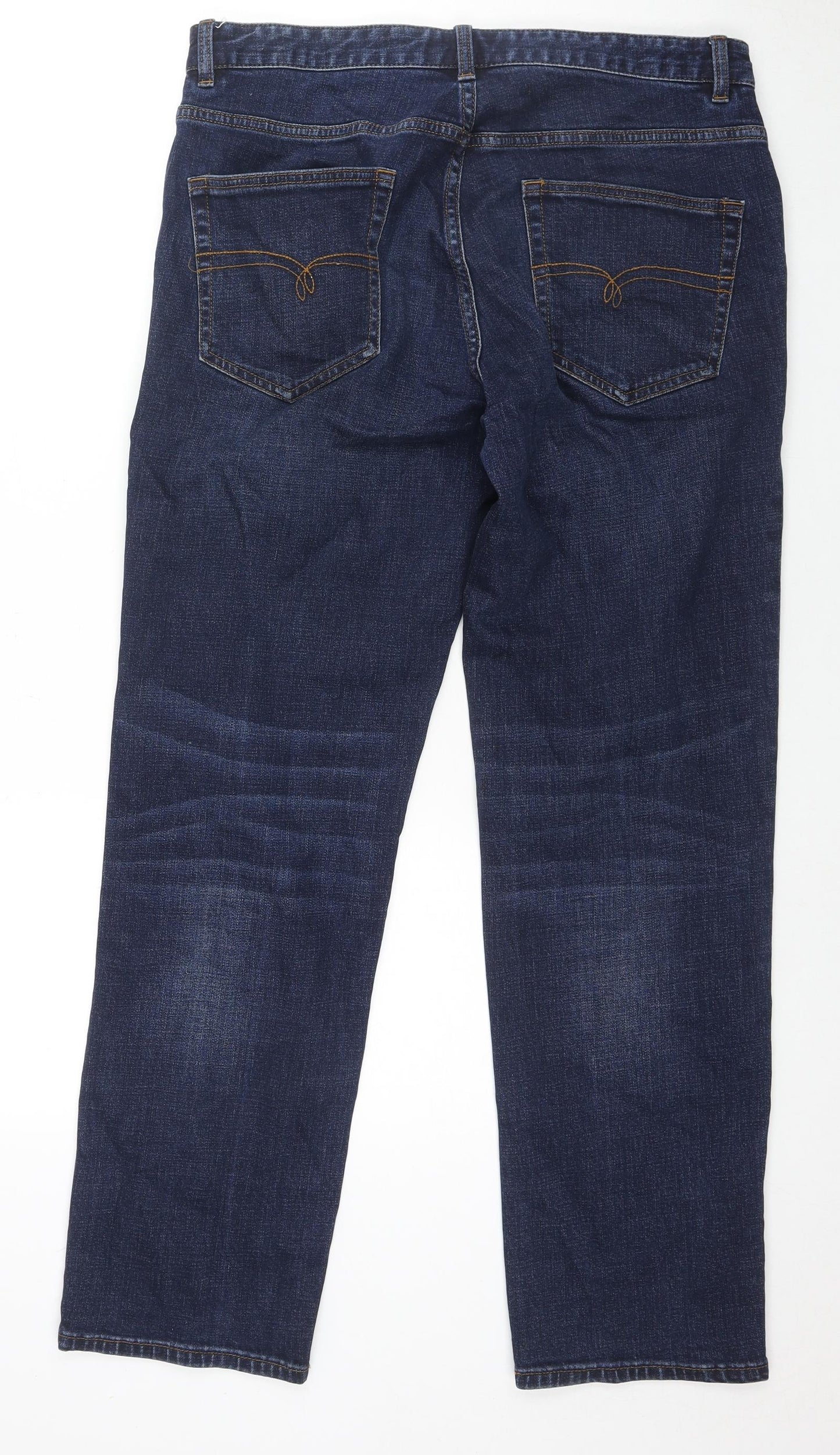 NEXT Mens Black Cotton Straight Jeans Size 34 in L31 in Regular Zip