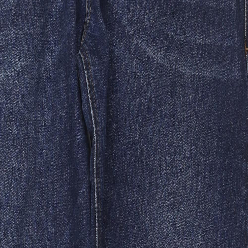 NEXT Mens Black Cotton Straight Jeans Size 34 in L31 in Regular Zip