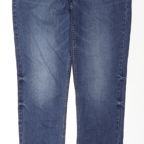 NEXT Womens Blue Cotton Straight Jeans Size 30 L32 in Regular Zip