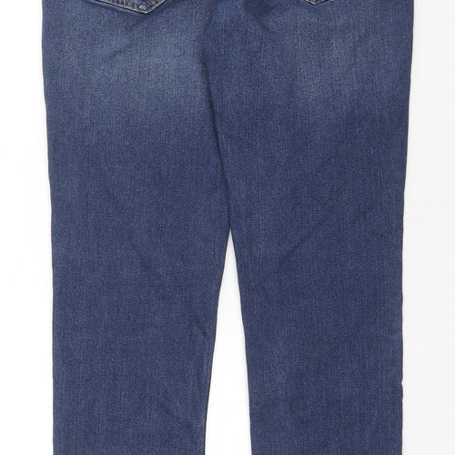 NEXT Womens Blue Cotton Straight Jeans Size 30 L32 in Regular Zip
