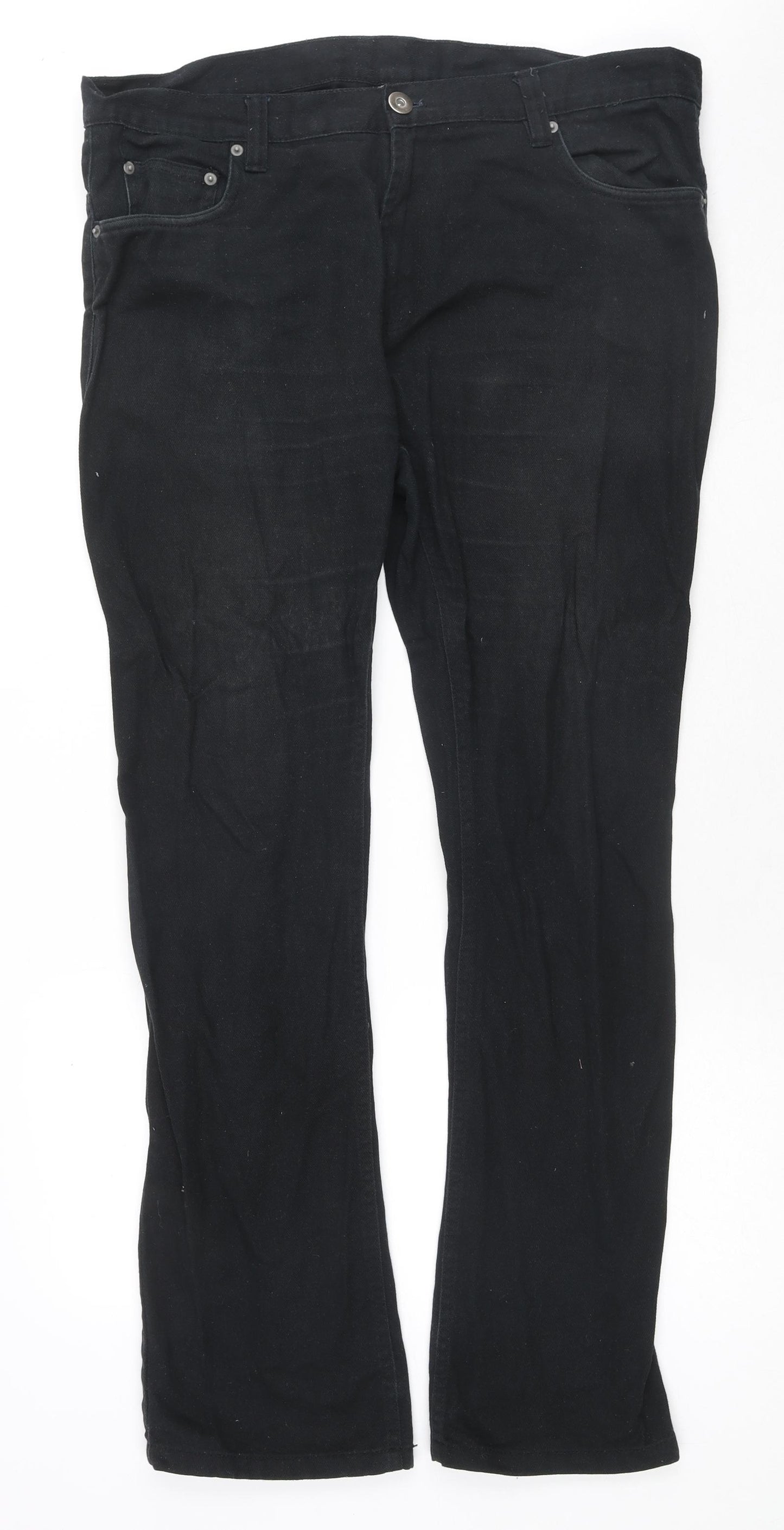 Denim & Co. Mens Blue Cotton Straight Jeans Size 36 in L32 in Regular Zip