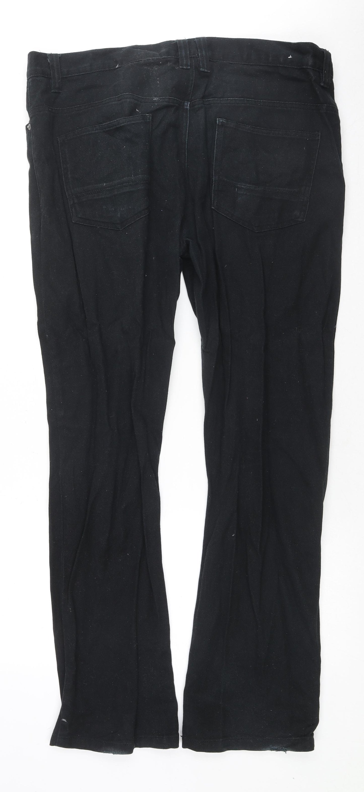 Denim & Co. Mens Blue Cotton Straight Jeans Size 36 in L32 in Regular Zip