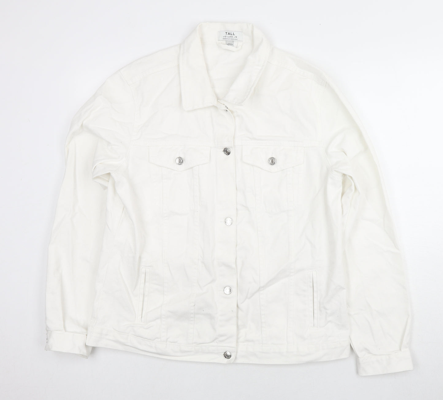 Dorothy Perkins Womens White Jacket Size 16 Button