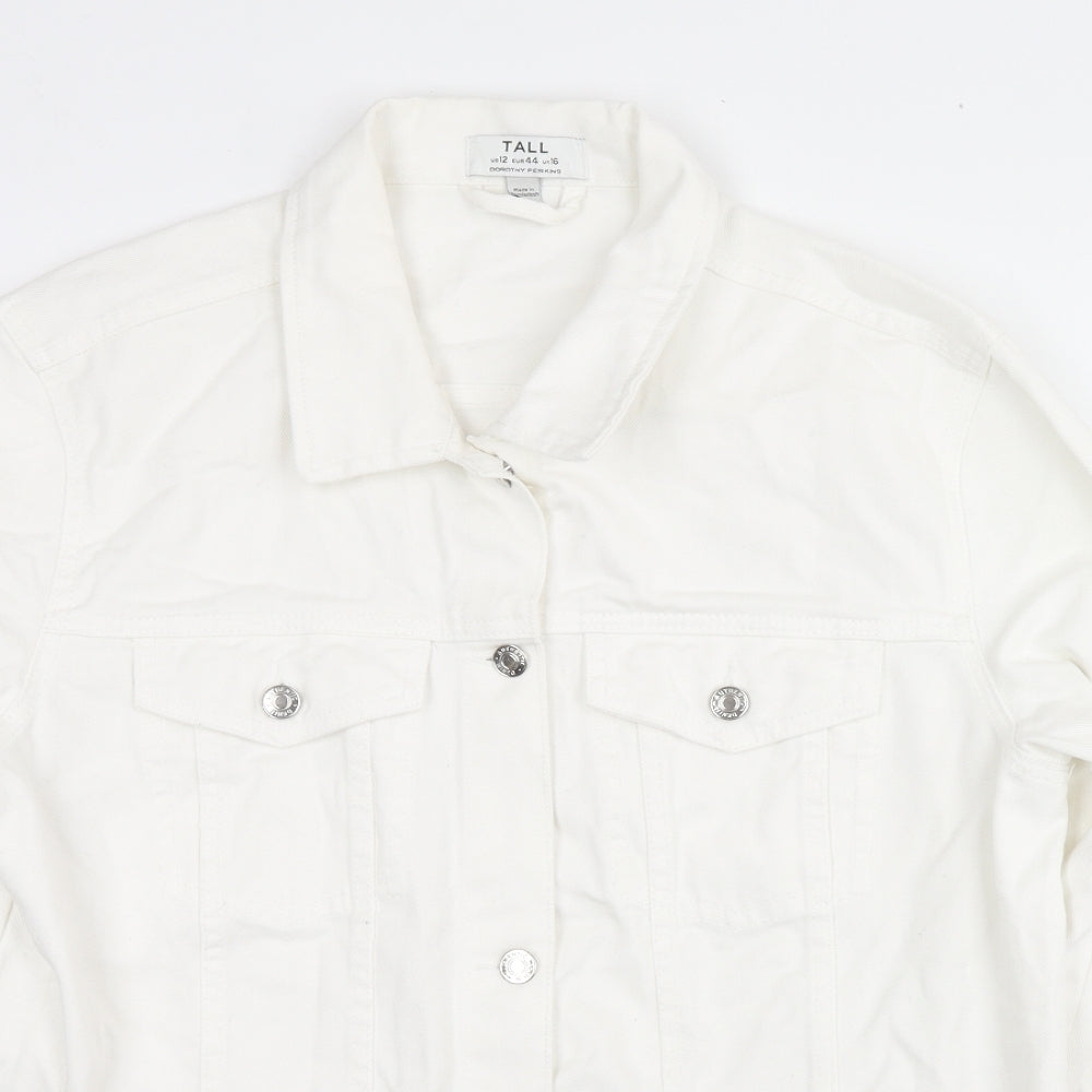 Dorothy Perkins Womens White Jacket Size 16 Button