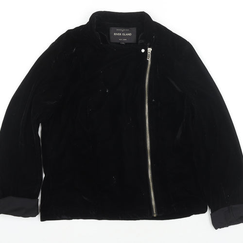 River Island Womens Black Jacket Size 8 Zip