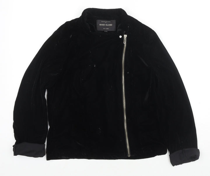 River Island Womens Black Jacket Size 8 Zip
