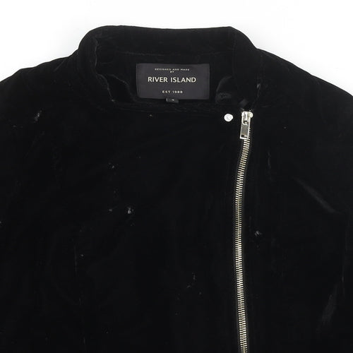 River Island Womens Black Jacket Size 8 Zip