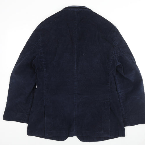 Jigsaw Mens Blue Cotton Jacket Blazer Size L Regular