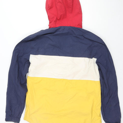 US Polo Assn. Mens Multicoloured Nylon Pullover Hoodie Size M - Colourblock Pattern Logo