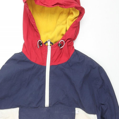 US Polo Assn. Mens Multicoloured Nylon Pullover Hoodie Size M - Colourblock Pattern Logo